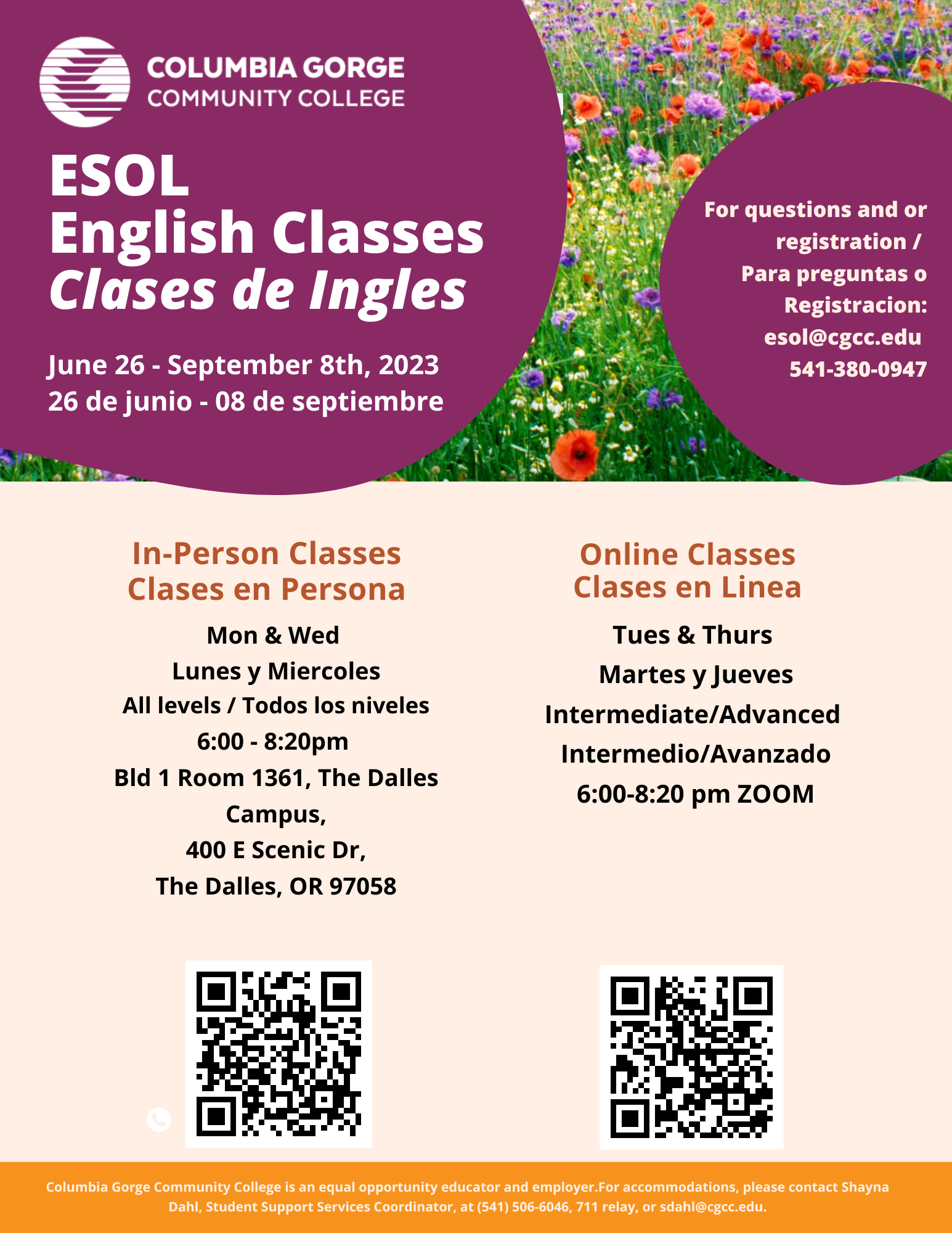 English for Speakers of Other Languages Columbia Community College